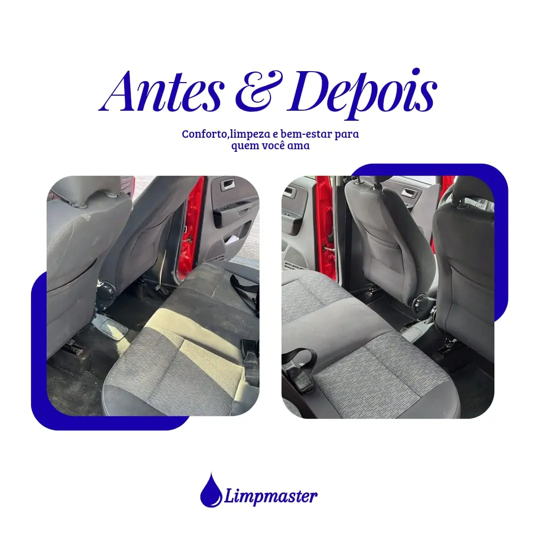 Antes e depois — lavagem a seco profissional